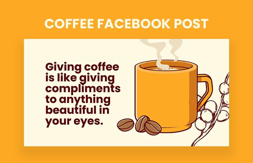 Coffee Facebook Post in Illustrator, PSD, EPS, SVG, PNG, JPEG