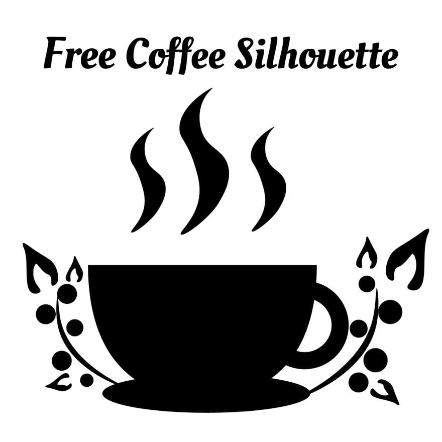 Free Coffee Silhouette in Illustrator, PSD, EPS, SVG, JPG, PNG