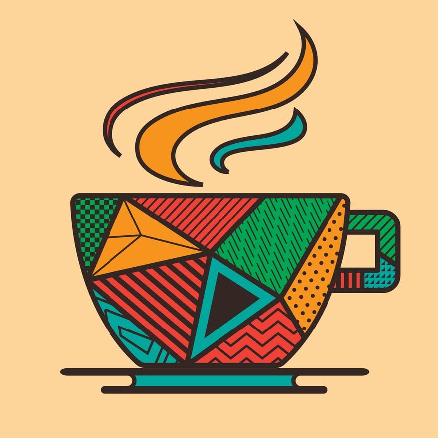 Coffee Art in Illustrator, PSD, EPS, SVG, JPG, PNG