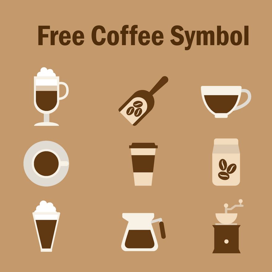 Coffee Symbols in Illustrator, PSD, EPS, SVG, JPG, PNG