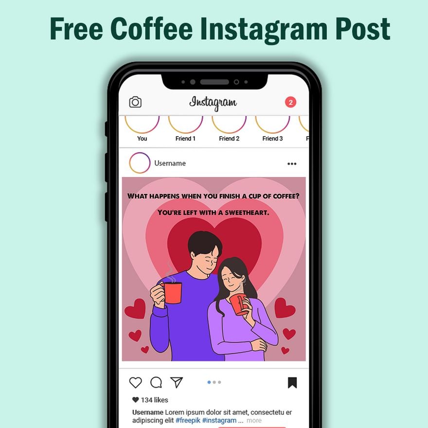 Coffee Instagram Post in Illustrator, PSD, EPS, SVG, JPG, PNG