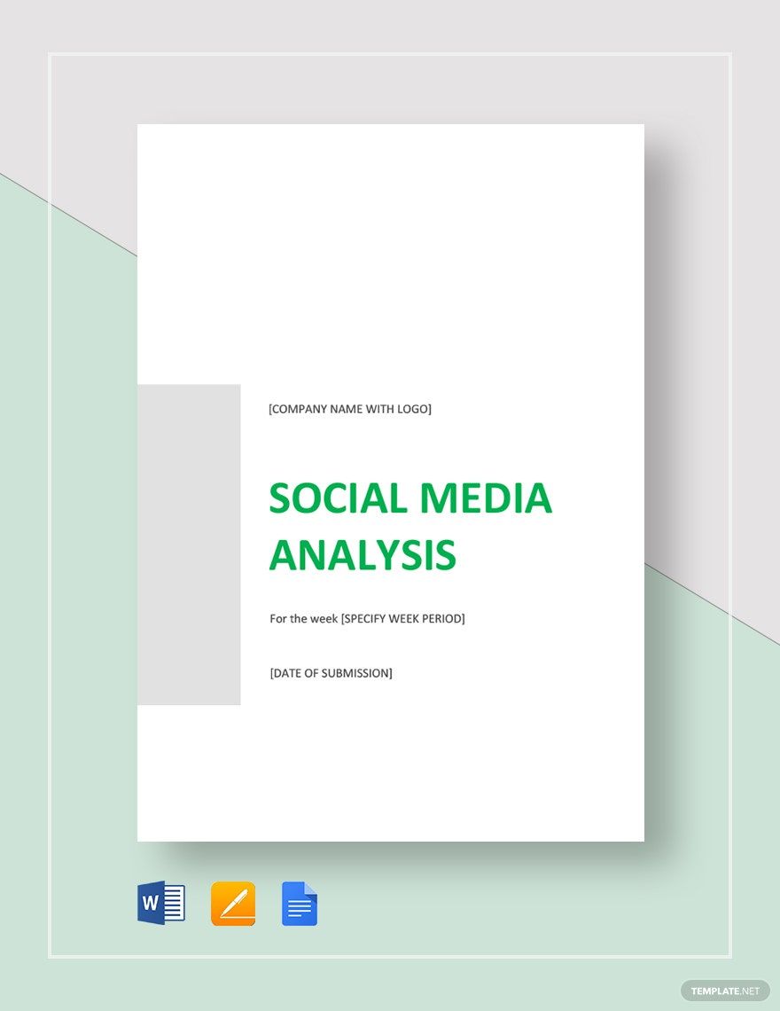 Social media Analysis Template in Word, Google Docs, Apple Pages