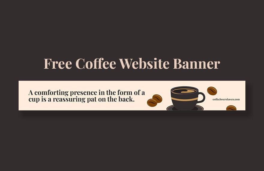 Free Coffee Website Banner in Illustrator, PSD, EPS, SVG, PNG, JPEG