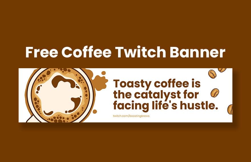 Coffee Twitch Banner in Illustrator, PSD, EPS, SVG, PNG, JPEG