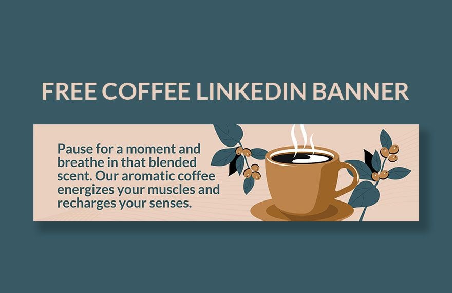 Coffee Linkedin Banner in Illustrator, PSD, EPS, SVG, PNG, JPEG