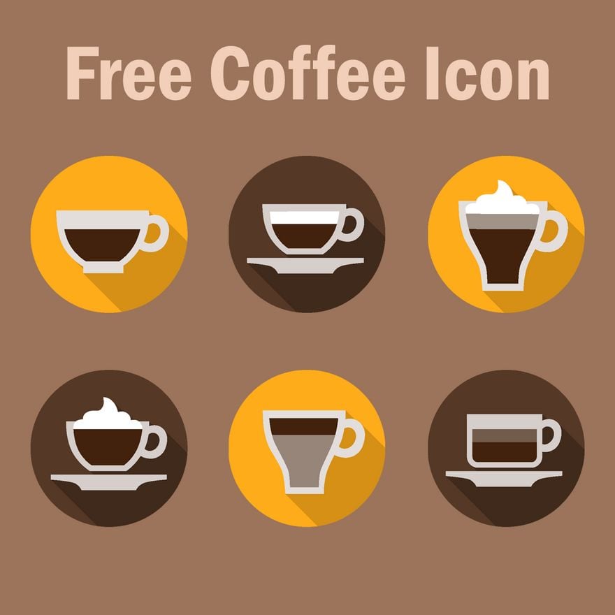 Coffee Icons in Illustrator, PSD, EPS, SVG, JPG, PNG