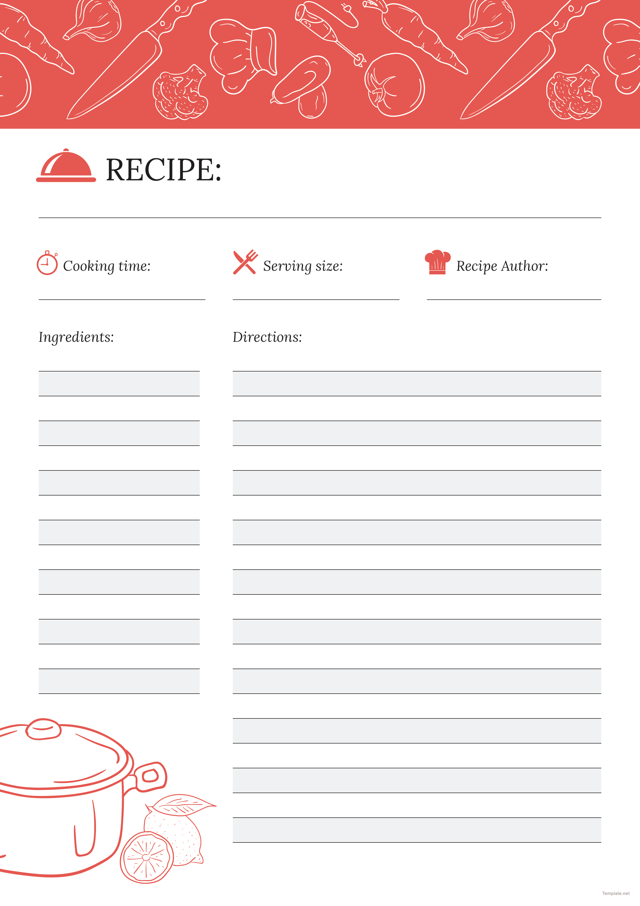 free editable recipe page templates for microsoft word