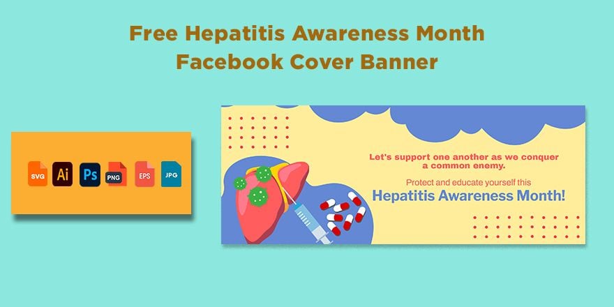Hepatitis Awareness Month Facebook Cover Banner in Illustrator, PSD, EPS, SVG, JPG, PNG