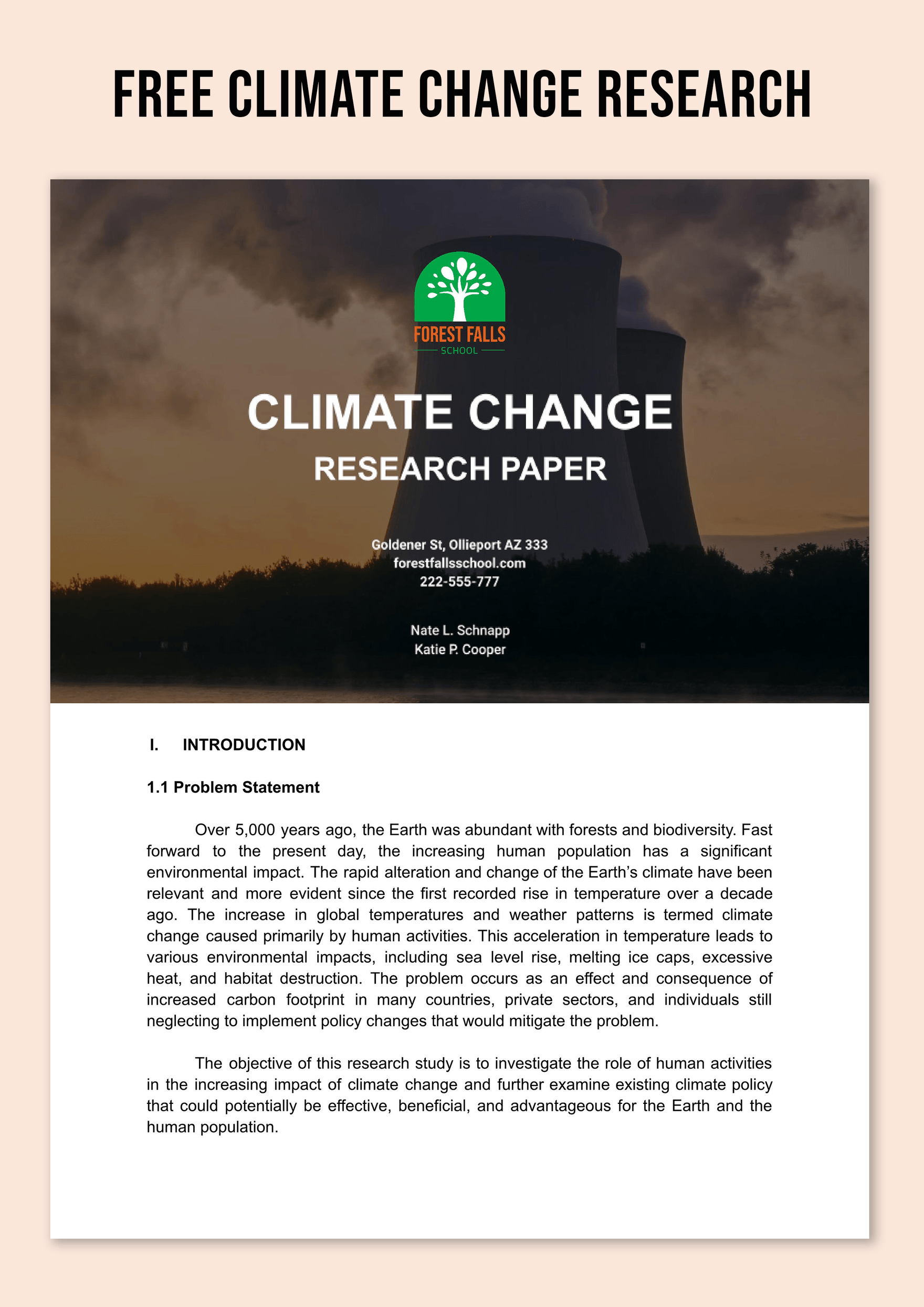 Climate Change Research Paper Template in Word, Google Docs, PDF