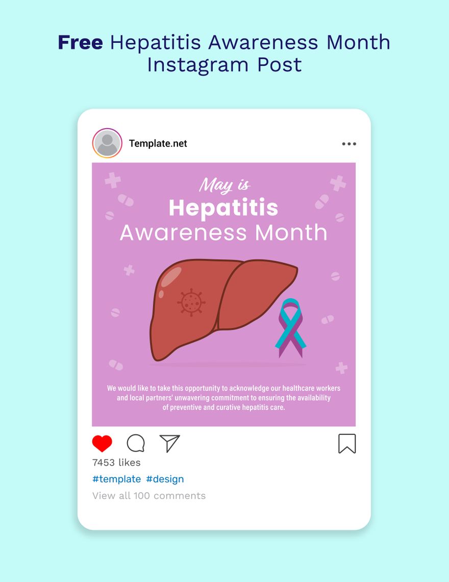 Free Hepatitis Awareness Month Instagram Post in Illustrator, PSD, EPS, SVG, PNG, JPEG