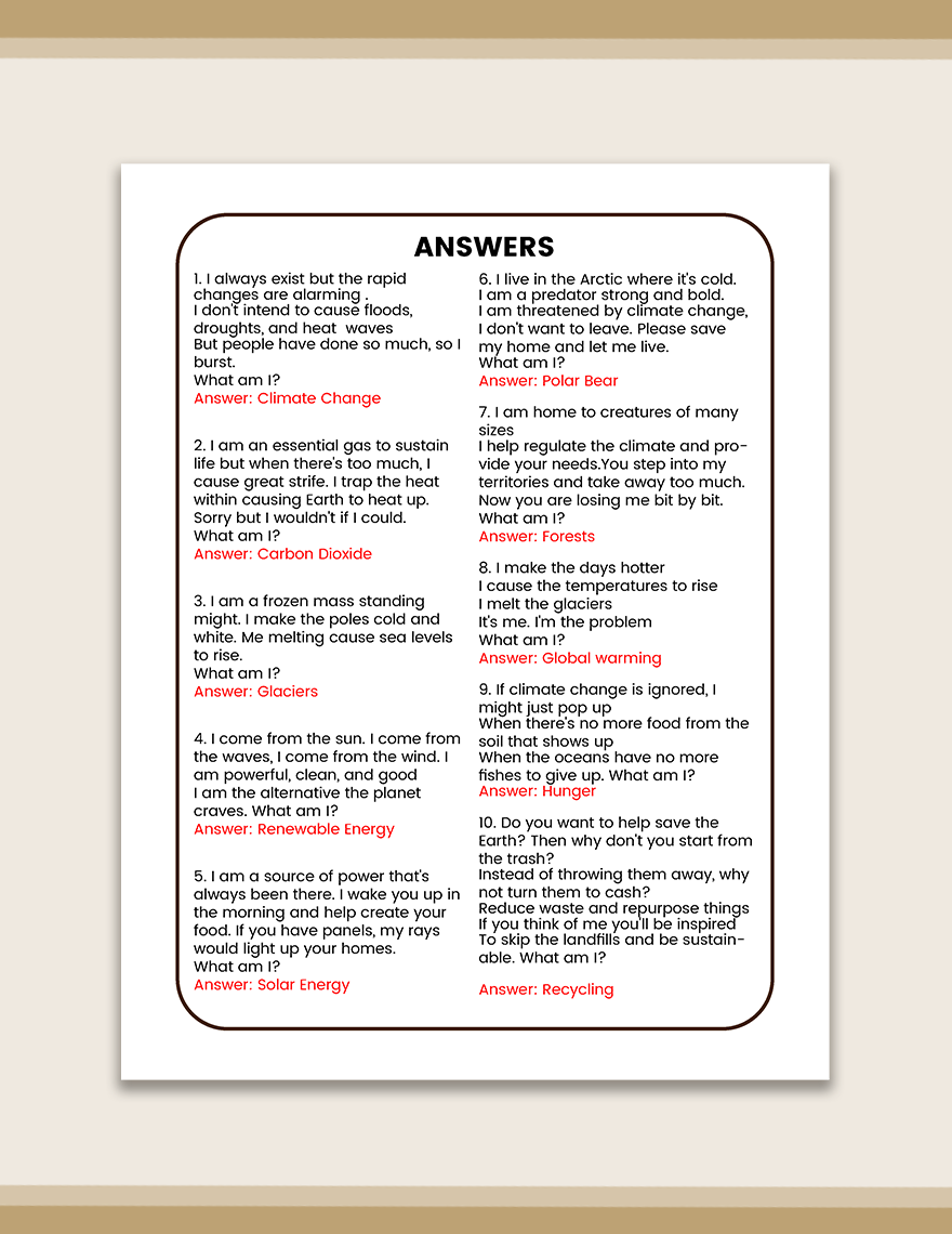 Free Climate Change Riddle Template to Edit Online Free Climate Change Riddle Template to Edit Online