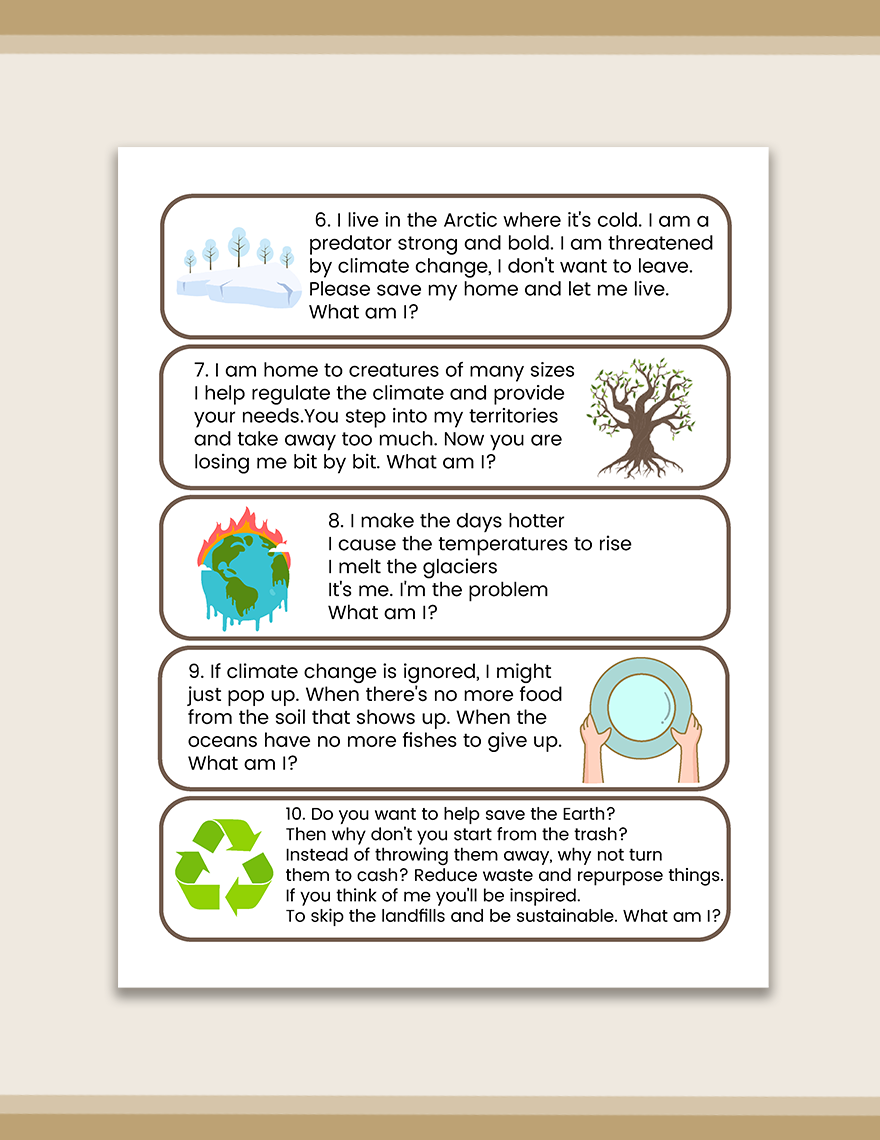 Free Climate Change Riddle Template to Edit Online Free Climate Change Riddle Template to Edit Online