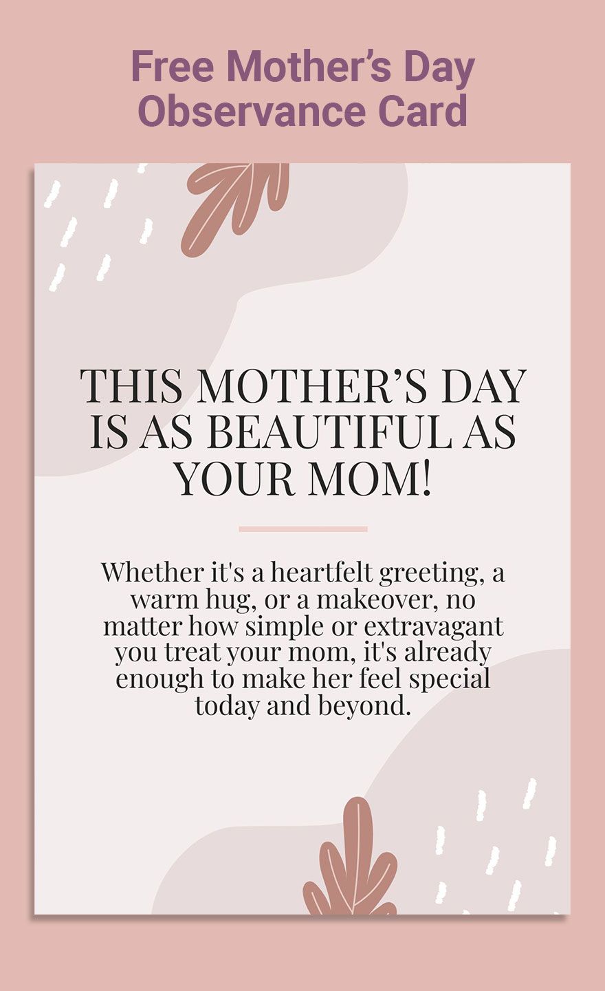 Mother's Day Observance Card