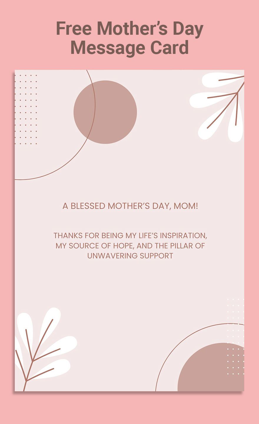 Mother's Day Message Card