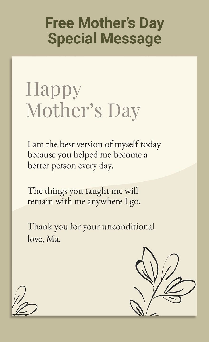 Mother's Day Special Message