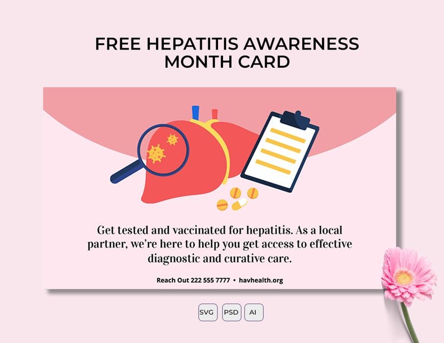 Free Hepatitis Awareness Month Card in Word, Illustrator, PSD