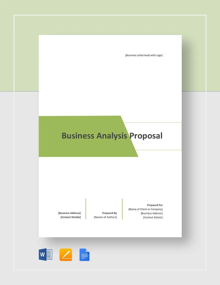 Business Analysis Proposal Template