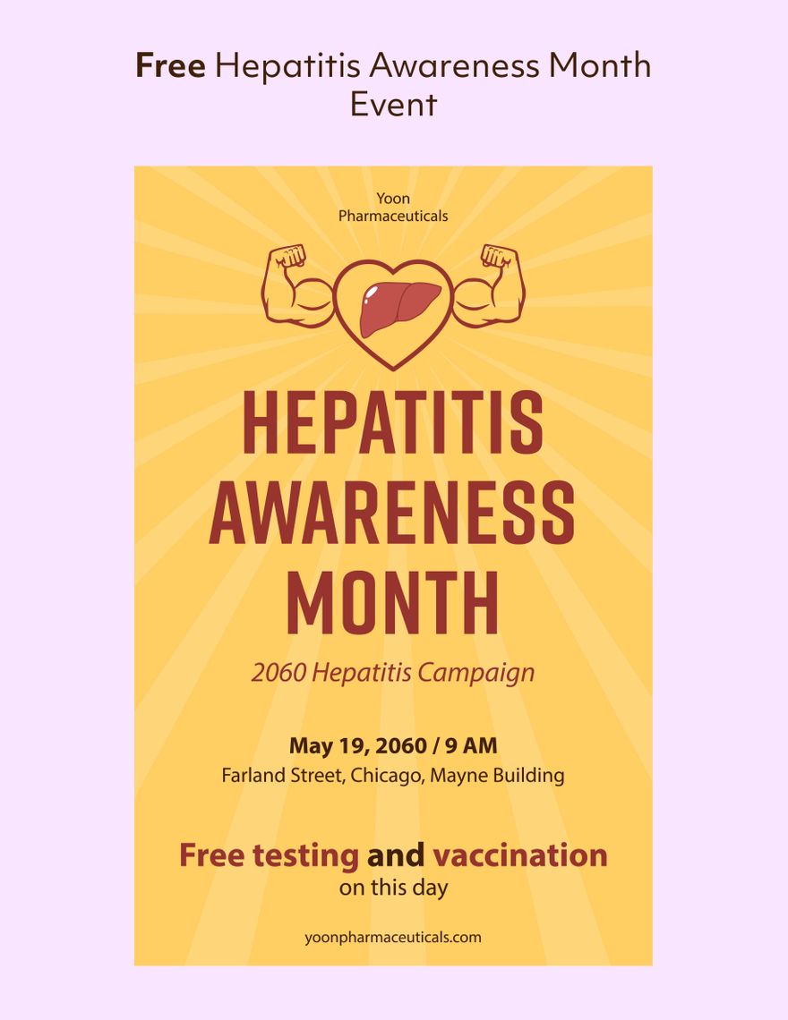 Free Hepatitis Awareness Month Event in Word, Google Docs, Illustrator, PSD, EPS, SVG, PNG, JPEG