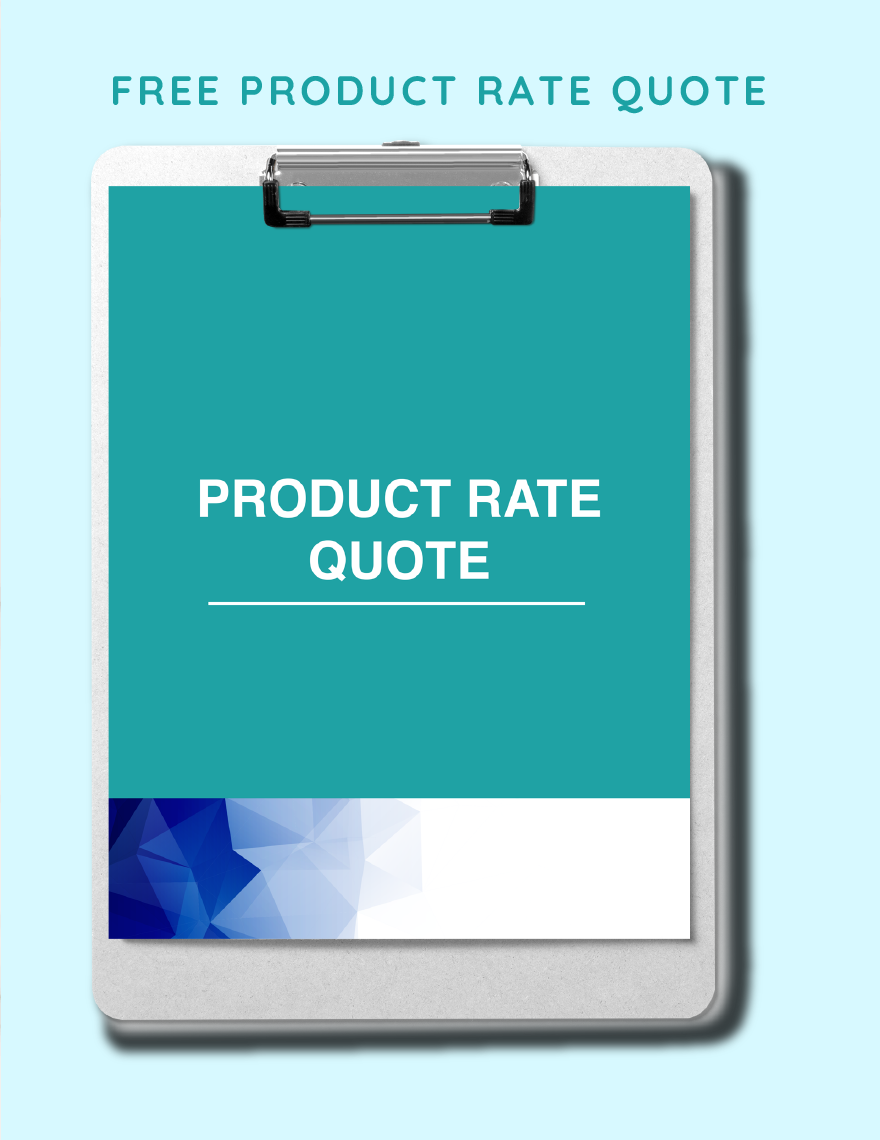 Product Rate Quotation