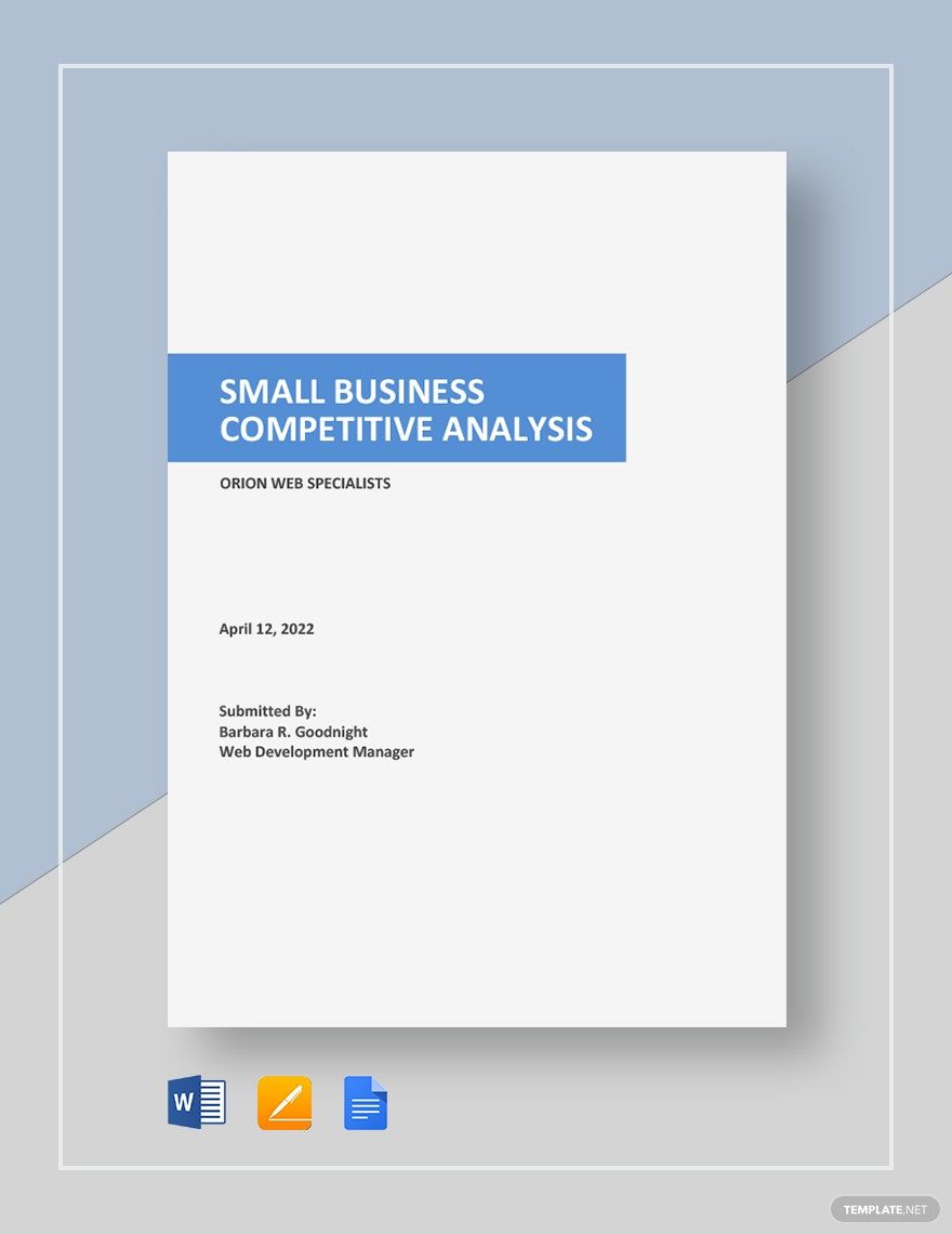 Free Small Business Competitive Analysis Template