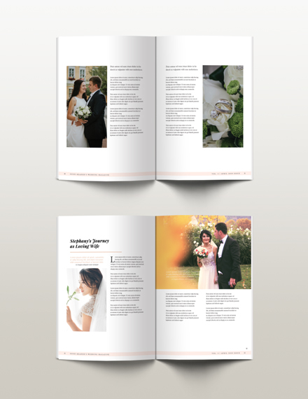 Free Bridal Wedding Magazine Template 