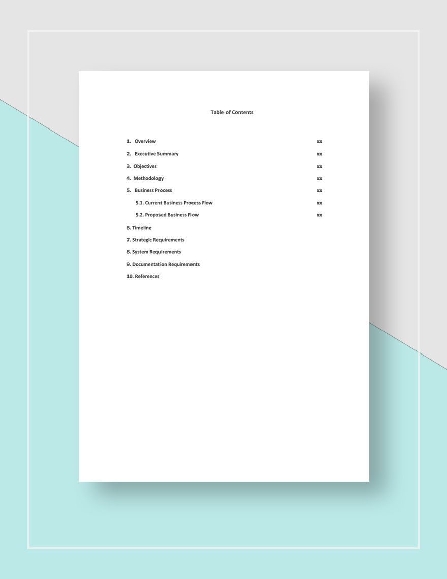 Business Requirements Analysis Template
