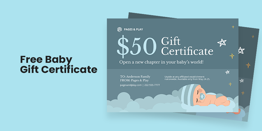  Baby Gift Certificate