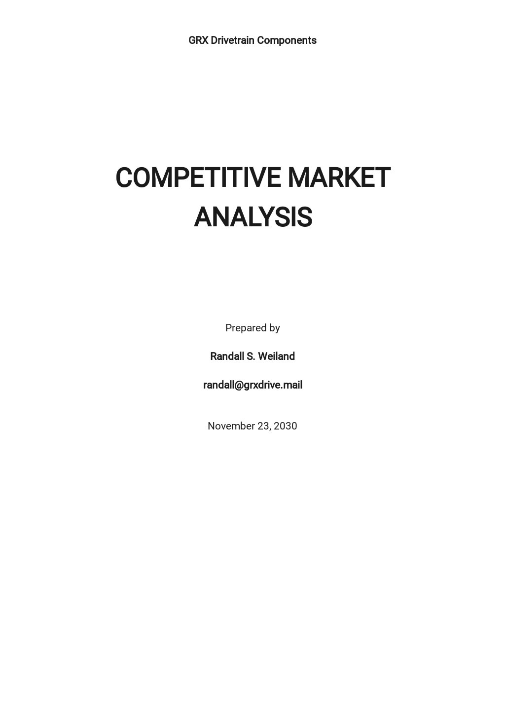 market analysis cover letter
