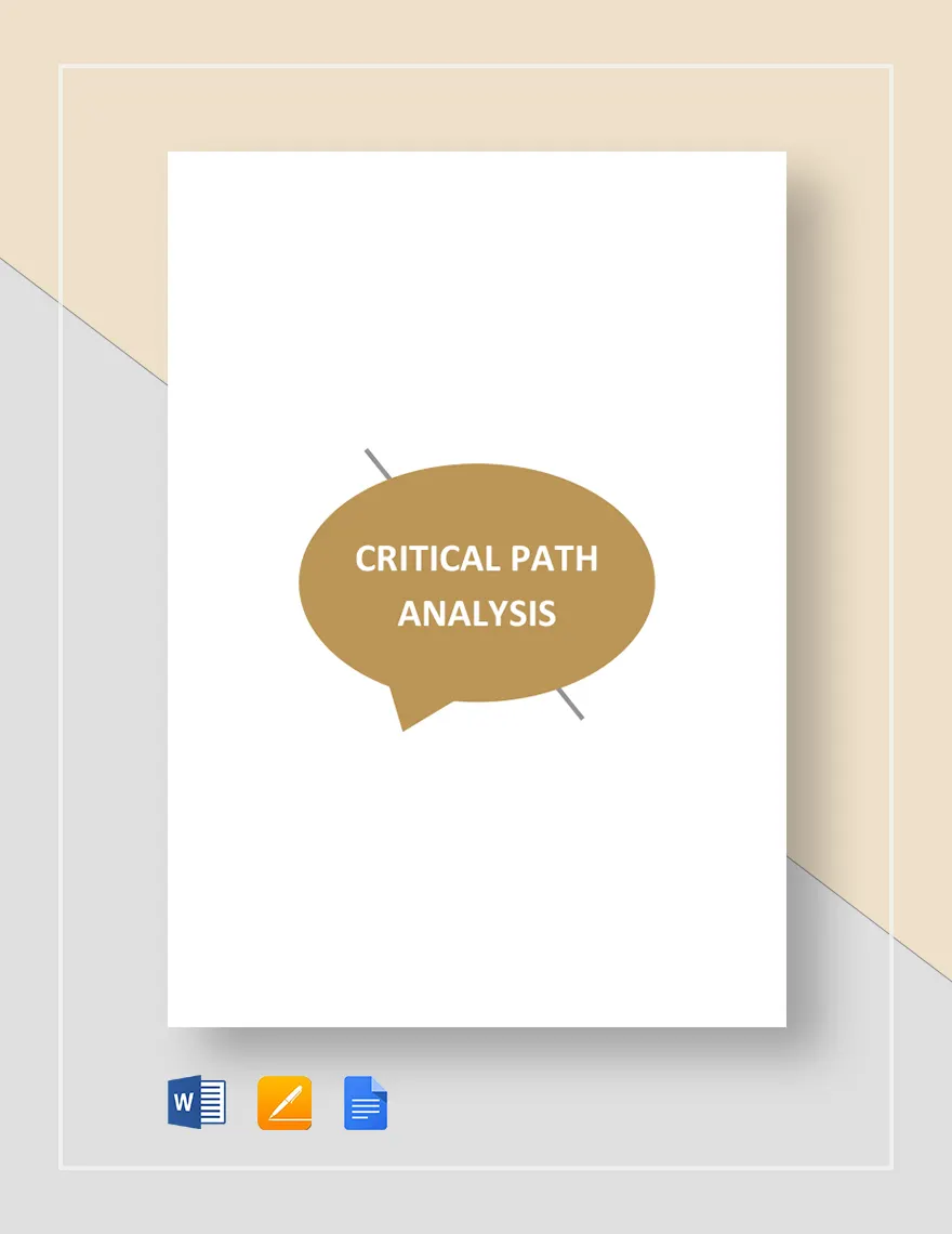 Critical Path Analysis Template in Word, Google Docs, Apple Pages
