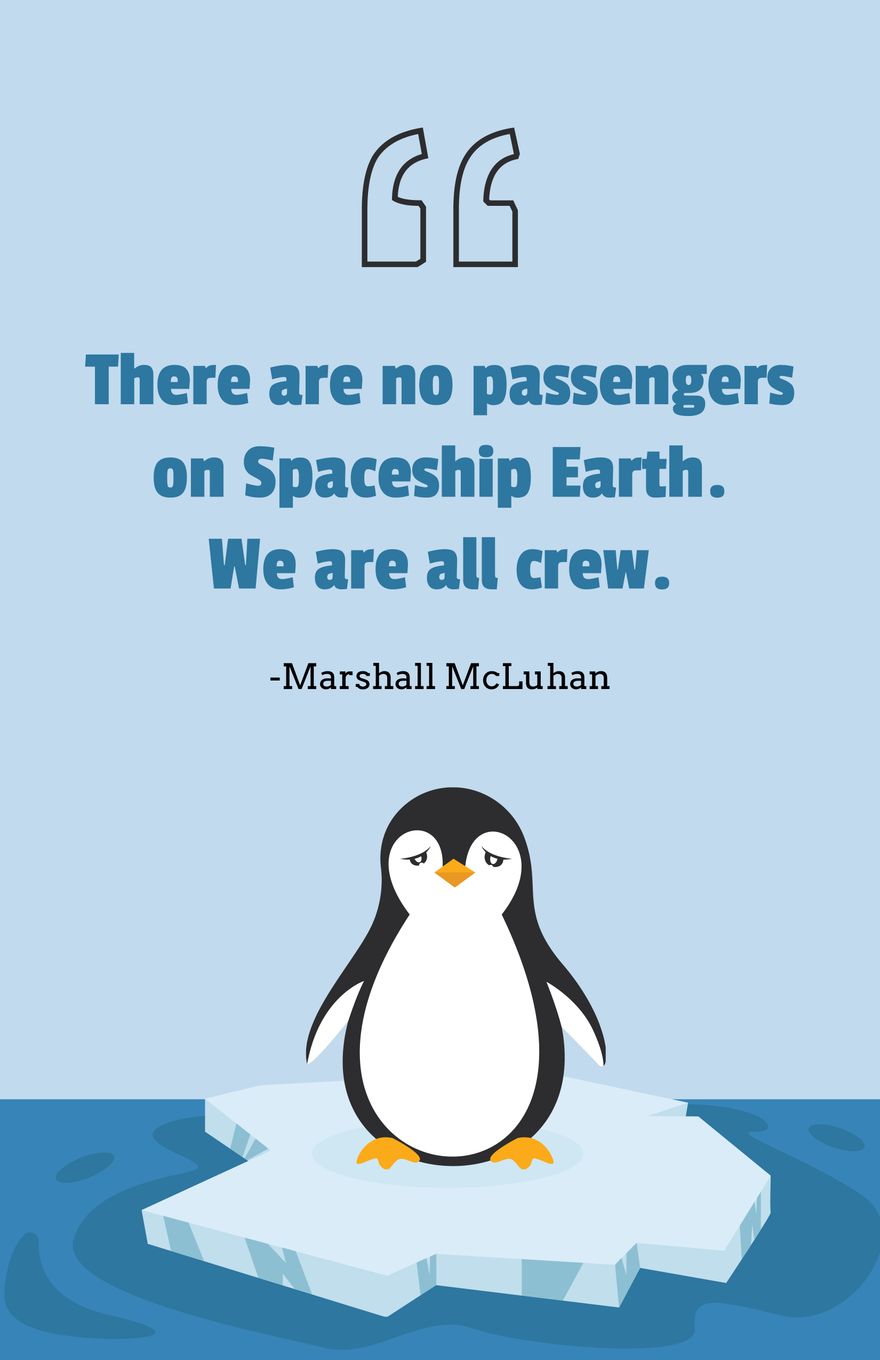 Marshall McLuhan - “There are no passengers on Spaceship Earth. We are all crew.”