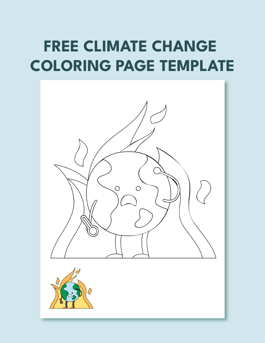 Climate Change Coloring Page Template