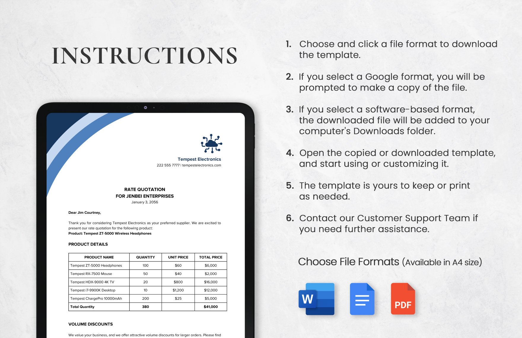 Rate Quotation Template