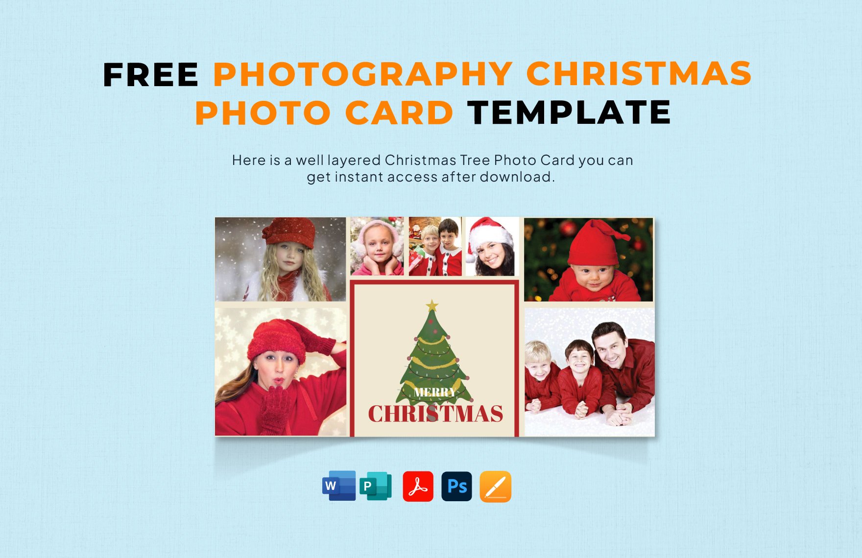 Photography Christmas Photo Card Template
