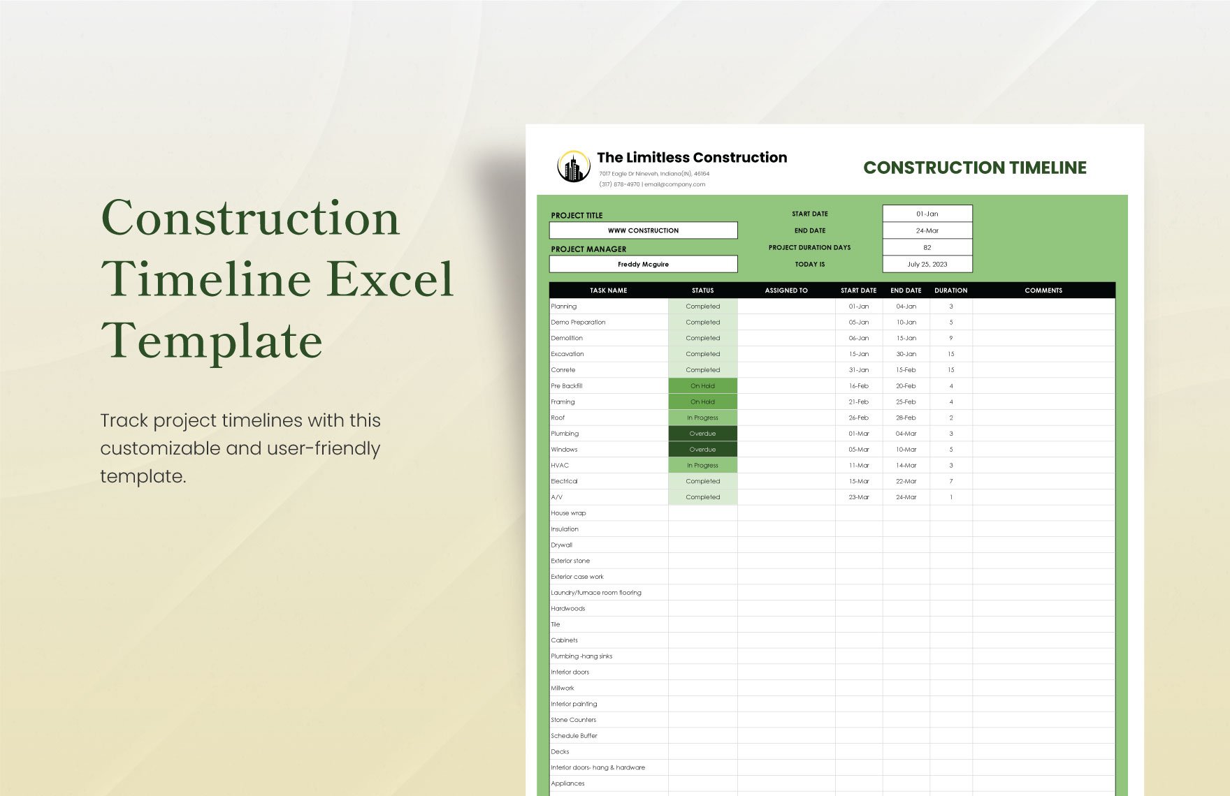  Construction Excel Templates Bundle