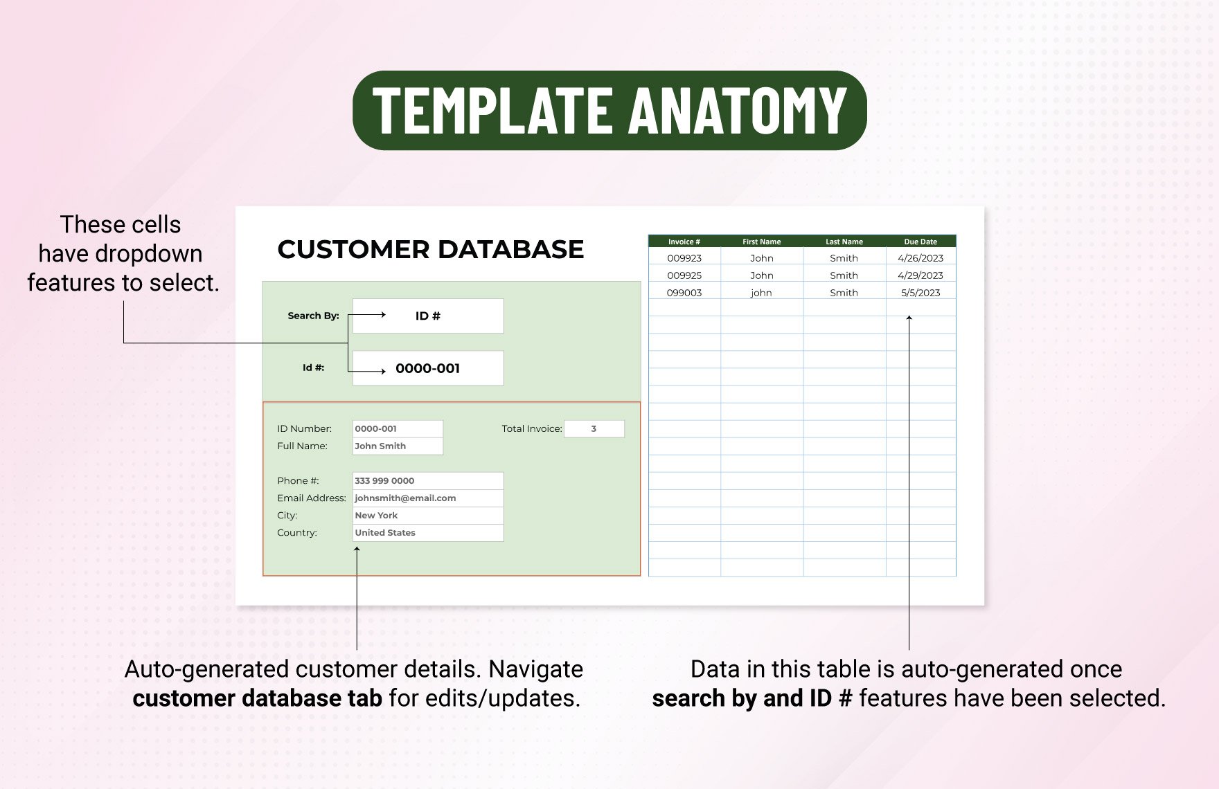 Customer Database Excel Template