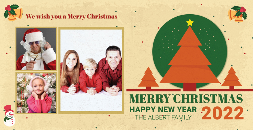 Retro Christmas Photo Card Template