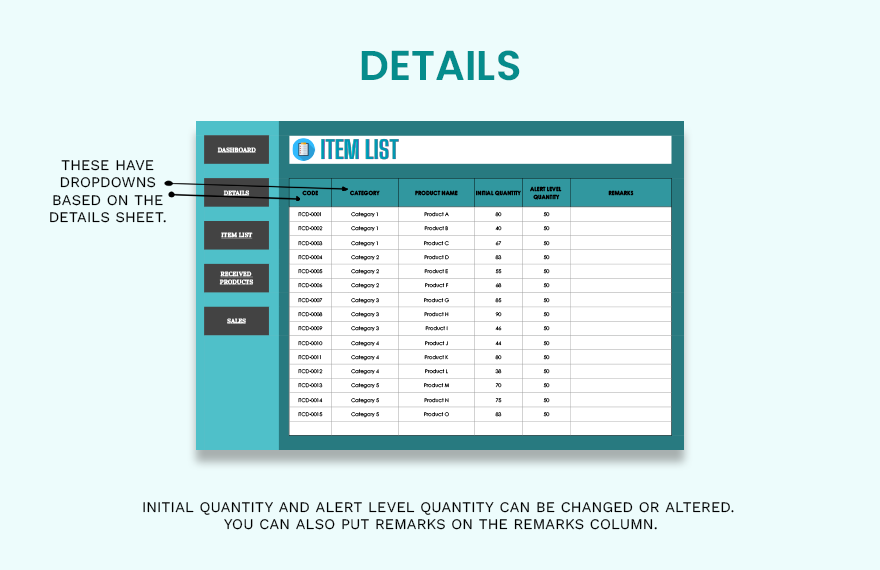 Stock and Inventory Tracker Template