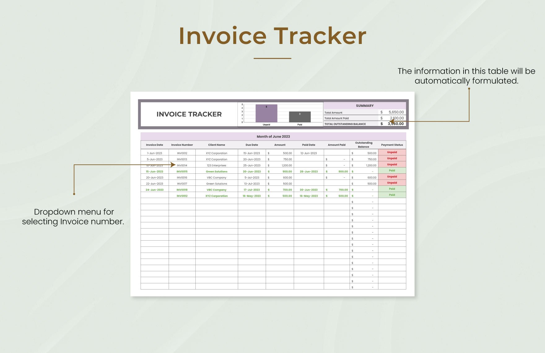 Invoice Tracker Template