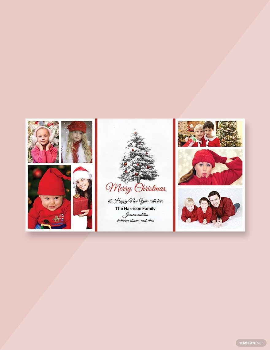 Free Christmas Holiday Photo Card Template