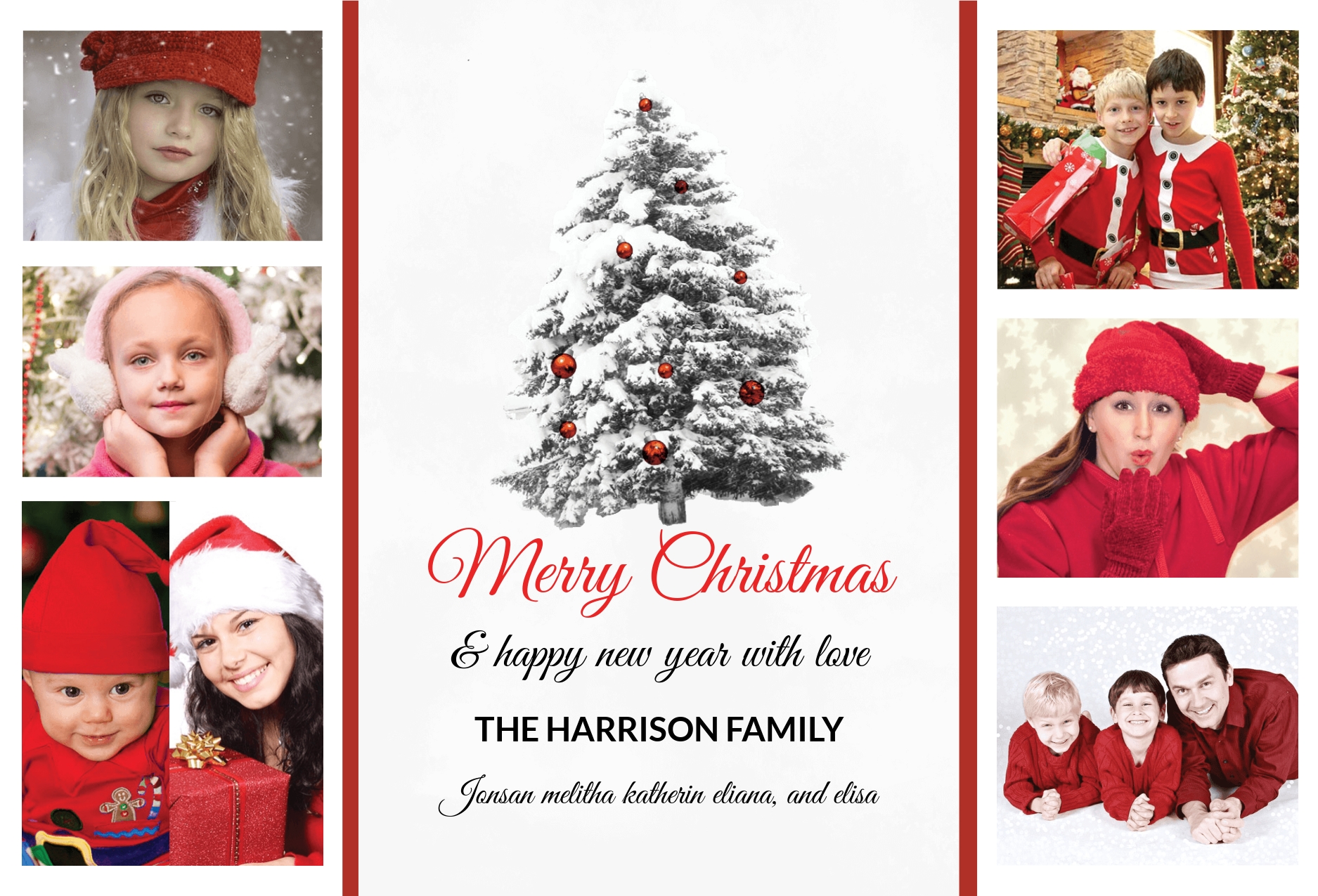 Christmas Holiday Photo Card Template