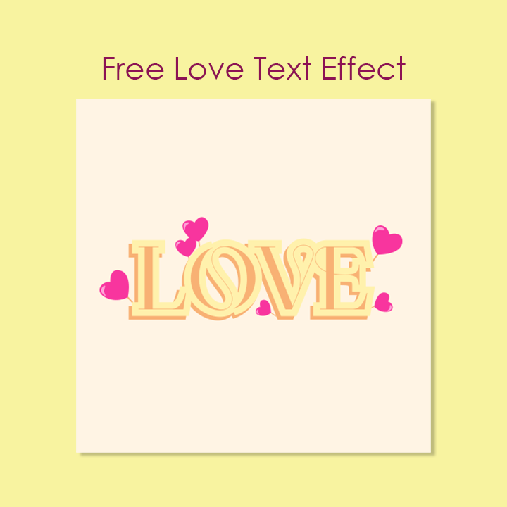 Love Text Effect in Illustrator, PSD, EPS, SVG, JPG, PNG