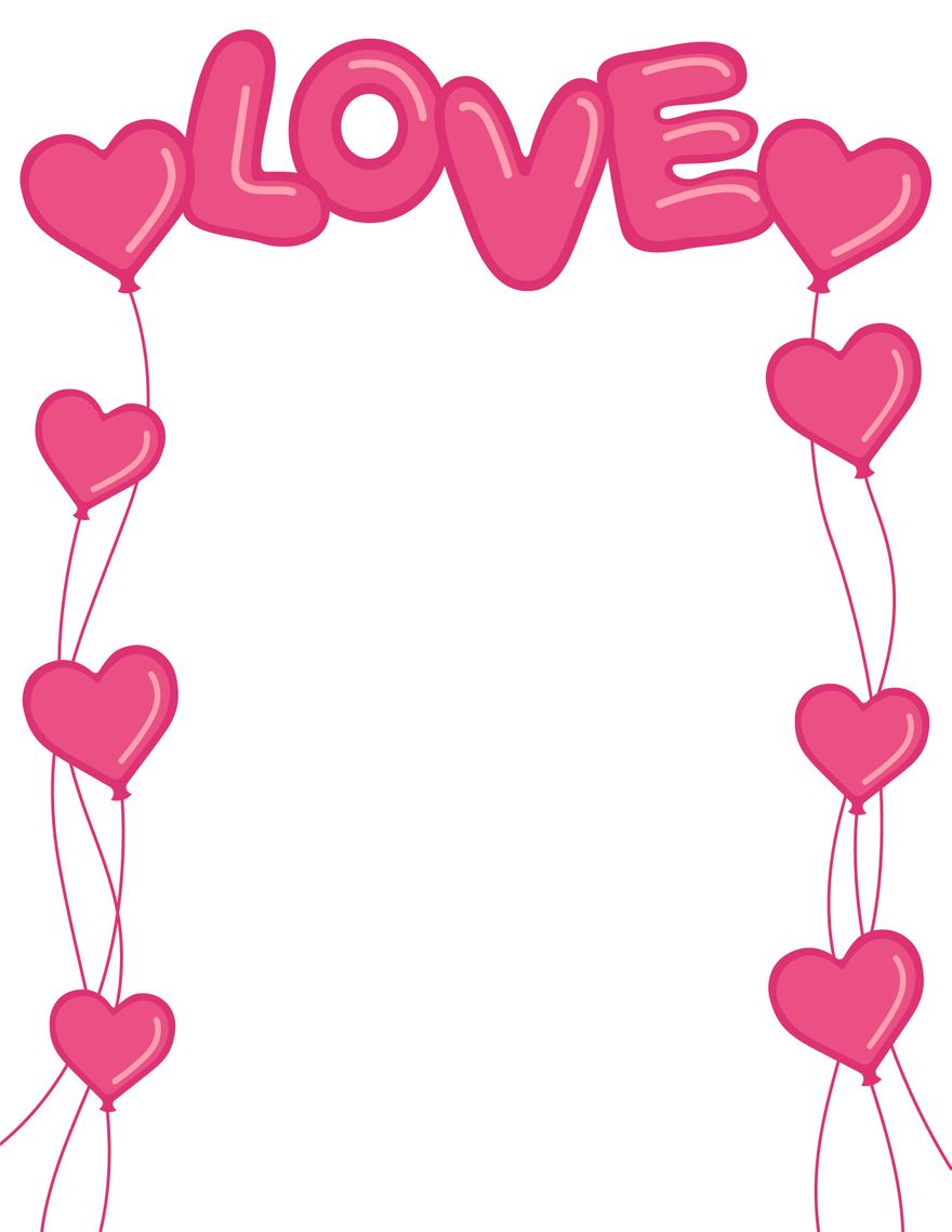 Free Love Border Illustrator JPG PSD Template