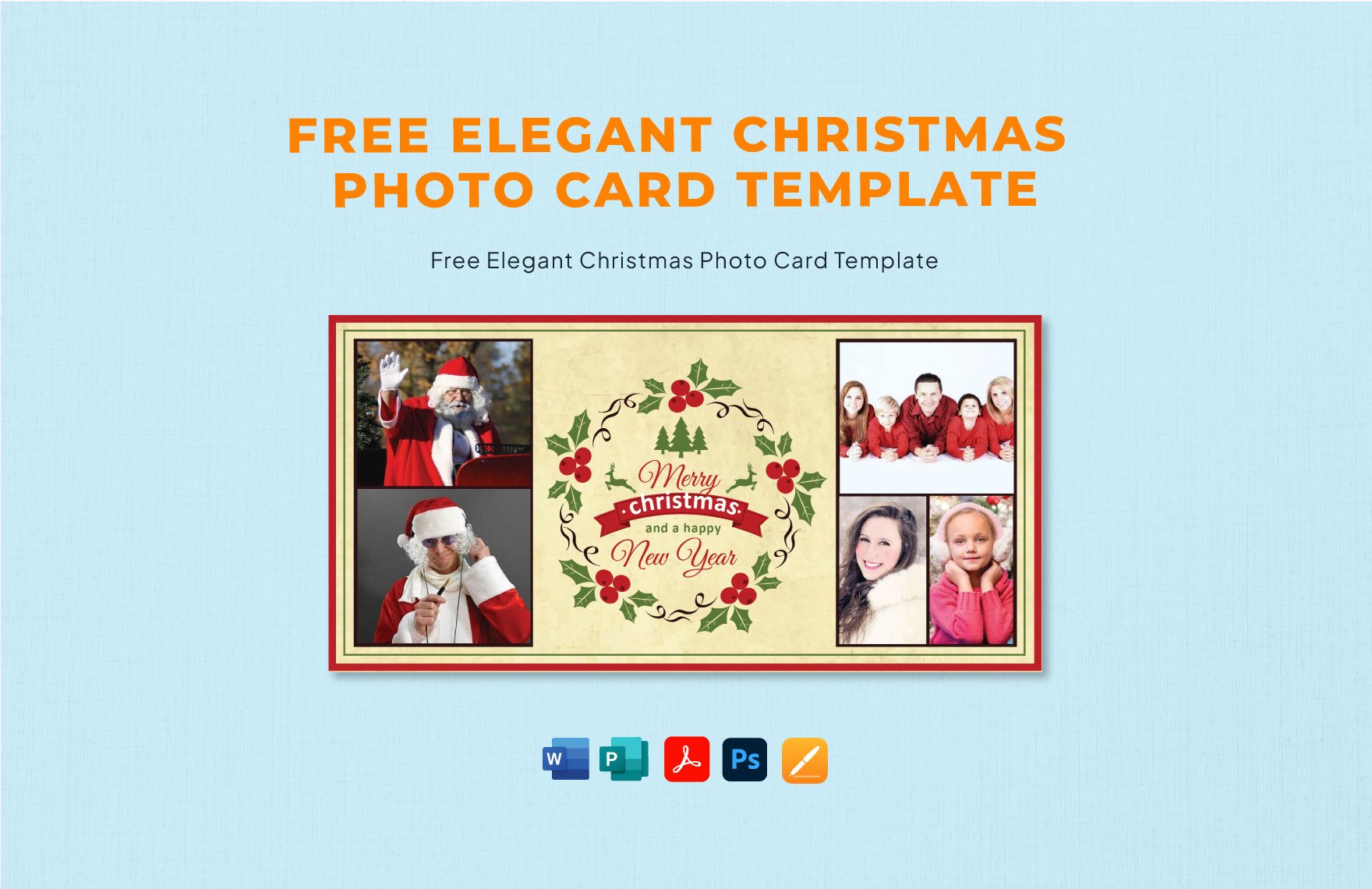 Elegant Christmas Photo Card Template
