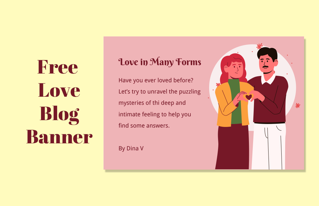 Love Blog Banner in Illustrator, PSD, EPS, SVG, JPG, PNG