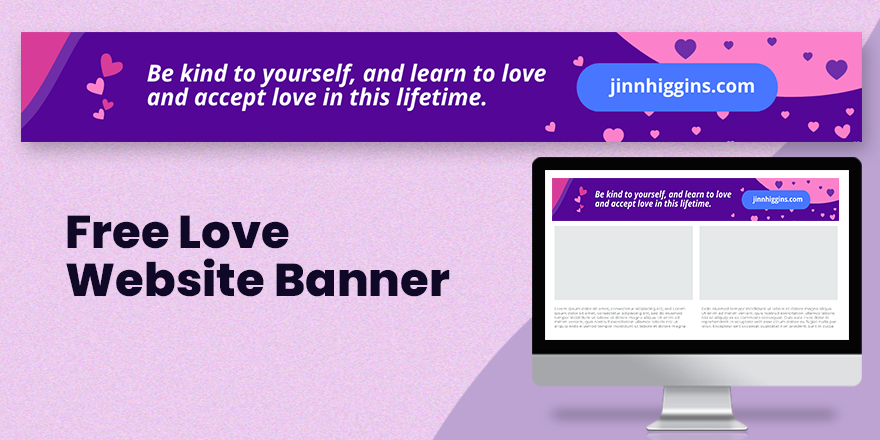 Love Website Banner in Illustrator, PSD, EPS, SVG, PNG, JPEG
