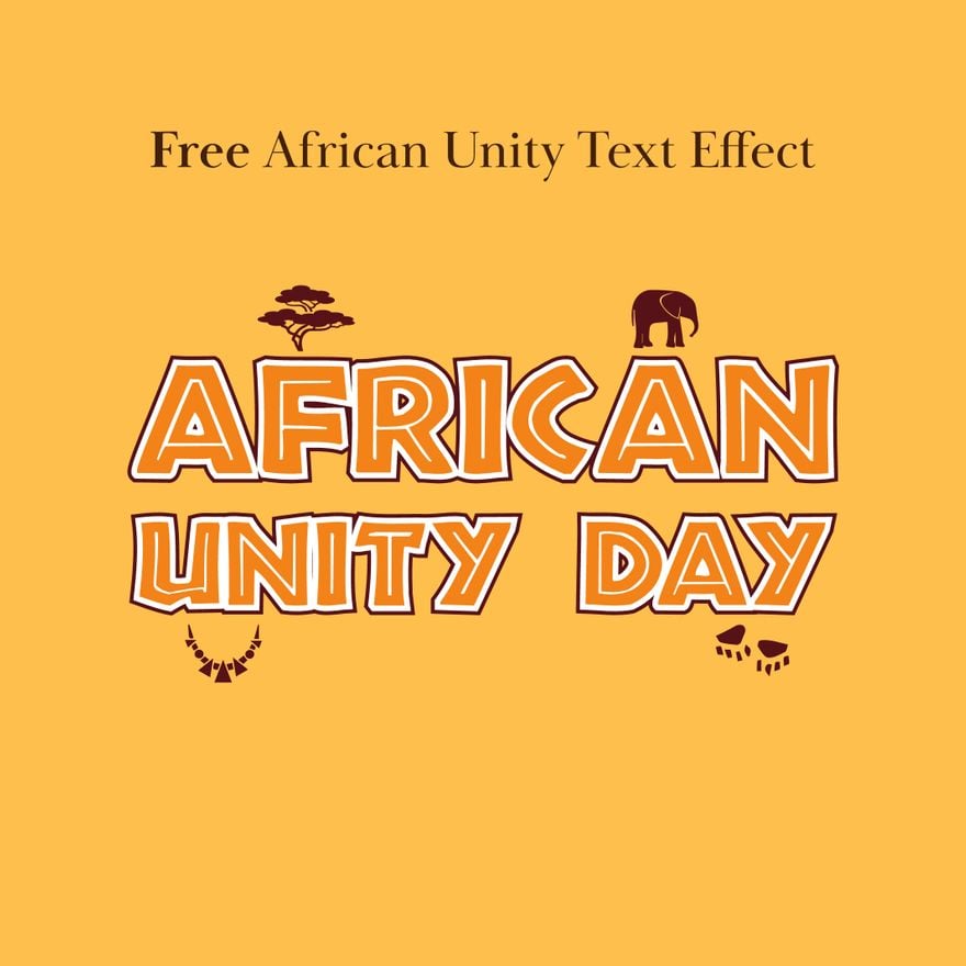 African Unity Day Text Effect in Illustrator, PSD, EPS, SVG, PNG, JPEG