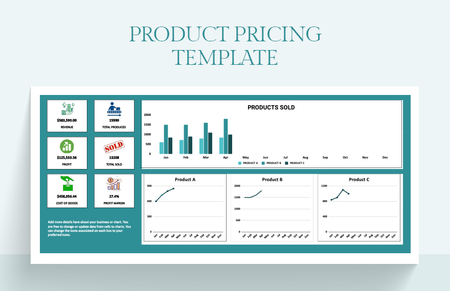 Product Pricing Template in Excel, Google Sheets