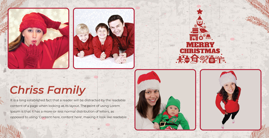 Modern Christmas Family Photo Card Template