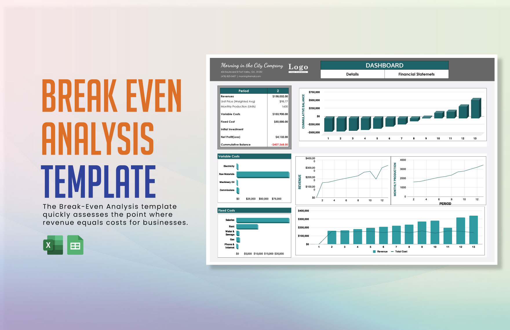 Break Even Analysis Template in Excel, Google Sheets - Download | Template.net