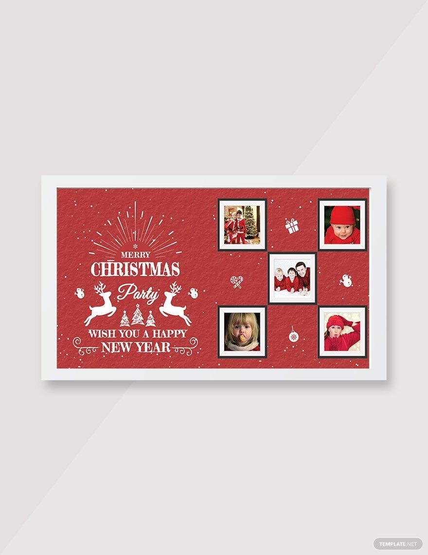Retro Christmas Family Photo Card Template